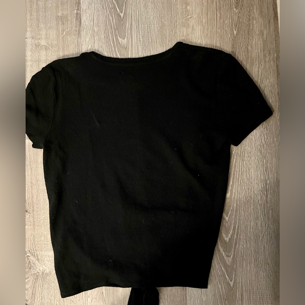 Madewell Texture & Thread Modern Tie-Front Top - Black - Picture 4 of 8